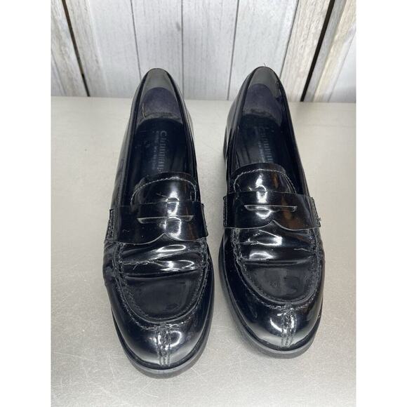 La Canadienne Halle Black Patent Leather Waterproof Penny Loafer Platform 9.5 - Picture 3 of 7